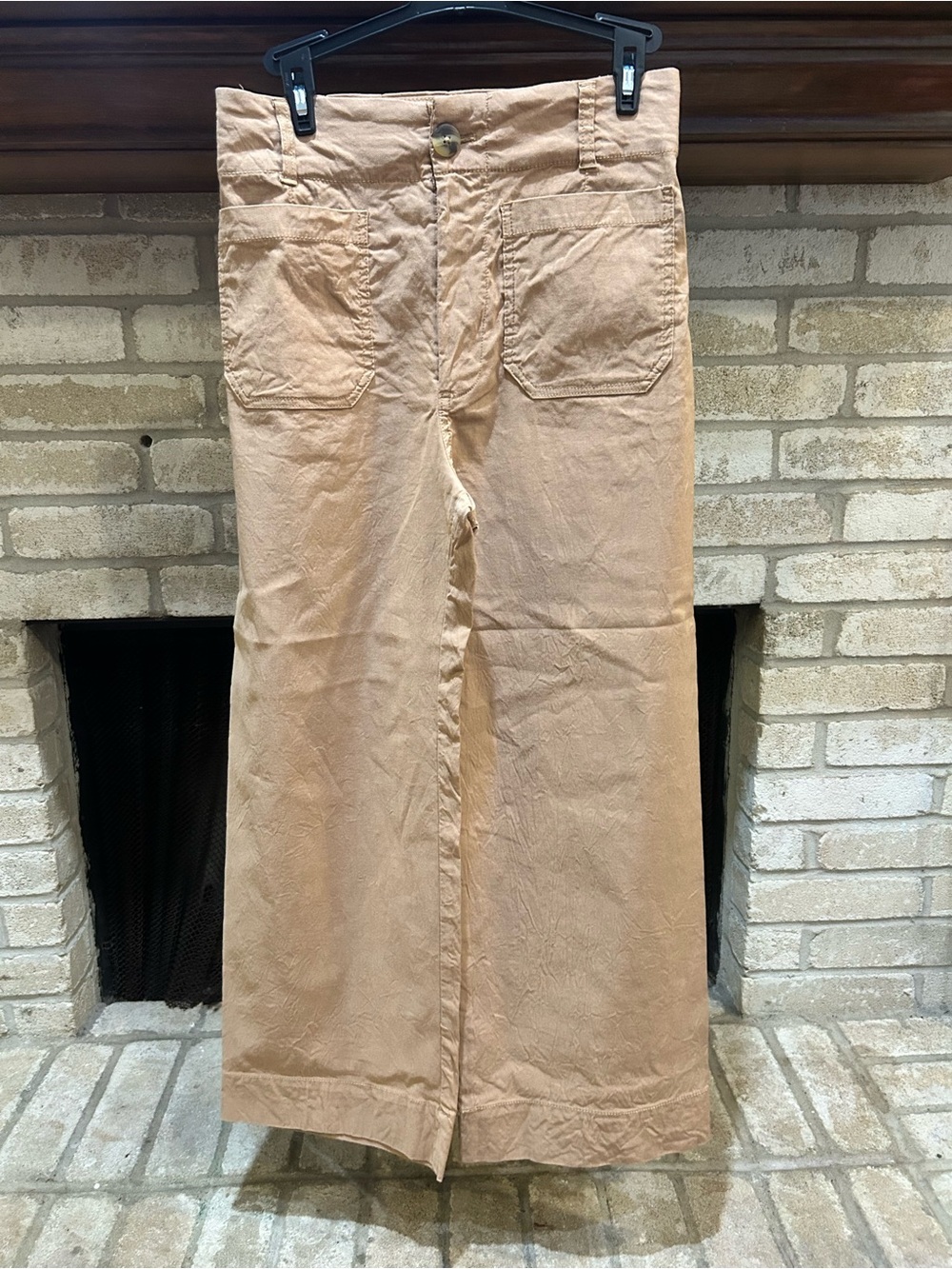 Maeve Womens Wide-Leg Pants in Light Tan EUC